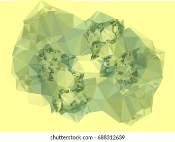 Geometric low polygonal background. Abstract mosaic backdrop in green tone. Design element for book covers, presentations layouts, title backgrounds. Vector clip art.