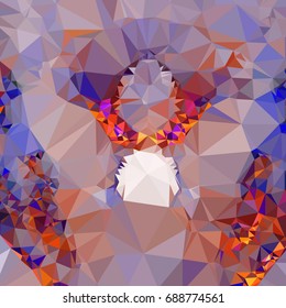 Geometric low polygonal background. Abstract mosaic backdrop. Design element for book covers, presentations layouts, title backgrounds. Vector clip art.