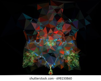 Geometric low polygonal background. Abstract multicolor mosaic backdrop. Design element for book covers, presentations layouts, title backgrounds. Vector clip art.