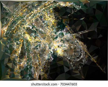 Geometric low polygonal background. Abstract mosaic backdrop. Design element for book covers, presentations layouts, title backgrounds. Vector clip art.