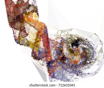 Geometric low polygonal background. Abstract mosaic backdrop. Design element for book covers, presentations layouts, title backgrounds. Vector clip art.