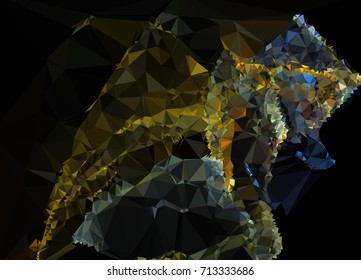 Geometric low polygonal background. Abstract mosaic backdrop. Design element for book covers, presentations layouts, title backgrounds. Vector clip art.