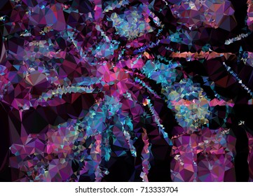 Geometric low polygonal background. Abstract mosaic backdrop. Design element for book covers, presentations layouts, title backgrounds. Vector clip art.
