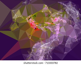 Geometric low polygonal background. Abstract mosaic backdrop. Design element for book covers, presentations layouts, title backgrounds. Vector clip art.