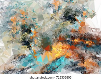 Geometric low polygonal background. Abstract mosaic backdrop. Design element for book covers, presentations layouts, title backgrounds. Vector clip art.