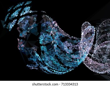 Geometric low polygonal background. Abstract mosaic backdrop. Design element for book covers, presentations layouts, title backgrounds. Vector clip art.