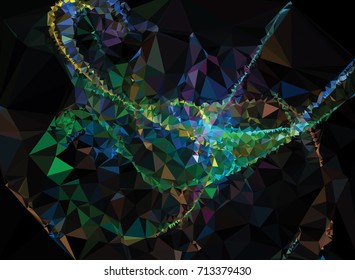 Geometric low polygonal background. Abstract mosaic backdrop. Design element for book covers, presentations layouts, title backgrounds. Vector clip art.