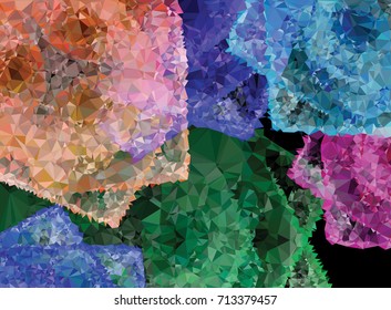 Geometric low polygonal background. Abstract mosaic backdrop. Design element for book covers, presentations layouts, title backgrounds. Vector clip art.