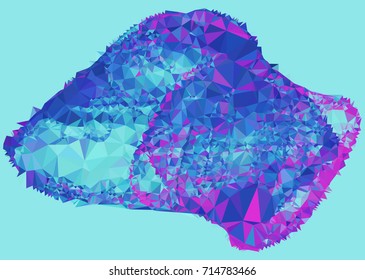 Geometric low polygonal background. Abstract mosaic backdrop in blue color. Design element for book covers, presentations layouts, title backgrounds. Vector clip art.