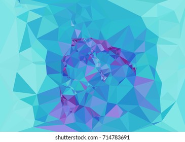 Geometric low polygonal background. Abstract mosaic backdrop in blue color. Design element for book covers, presentations layouts, title backgrounds. Vector clip art.