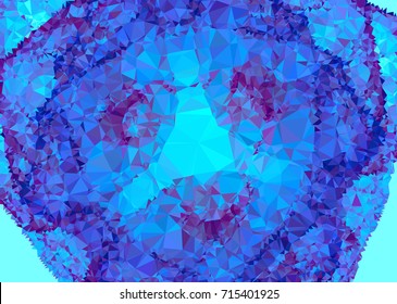 Geometric low polygonal background. Abstract mosaic backdrop in blue color. Design element for book covers, presentations layouts, title backgrounds. Vector clip art.
