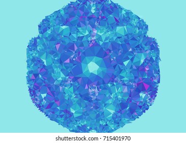Geometric low polygonal background. Abstract mosaic backdrop in blue color. Design element for book covers, presentations layouts, title backgrounds. Vector clip art.