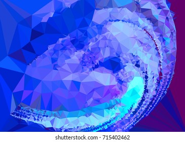 Geometric low polygonal background. Abstract mosaic backdrop in blue color. Design element for book covers, presentations layouts, title backgrounds. Vector clip art.