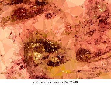 Geometric low polygonal background. Abstract mosaic backdrop in red color. Design element for book covers, presentations layouts, title backgrounds. Vector clip art.