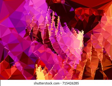 Geometric low polygonal background. Abstract mosaic backdrop in red color. Design element for book covers, presentations layouts, title backgrounds. Vector clip art.
