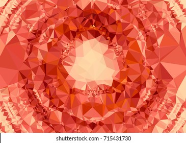 Geometric low polygonal background. Abstract mosaic backdrop in red color. Design element for book covers, presentations layouts, title backgrounds. Vector clip art.