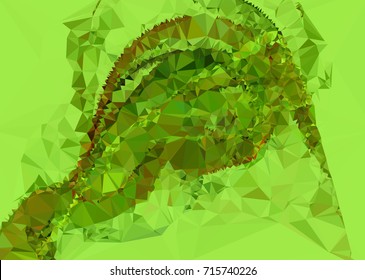 Geometric low polygonal background. Abstract mosaic backdrop in green color. Design element for book covers, presentations layouts, title backgrounds. Vector clip art.