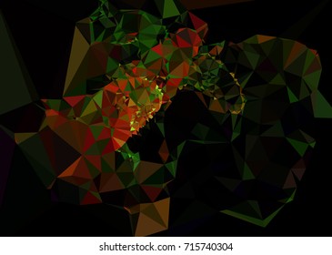 Geometric low polygonal background. Abstract mosaic backdrop in green color. Design element for book covers, presentations layouts, title backgrounds. Vector clip art.