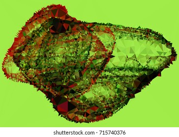 Geometric low polygonal background. Abstract mosaic backdrop in green color. Design element for book covers, presentations layouts, title backgrounds. Vector clip art.