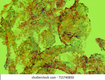 Geometric low polygonal background. Abstract mosaic backdrop in green color. Design element for book covers, presentations layouts, title backgrounds. Vector clip art.