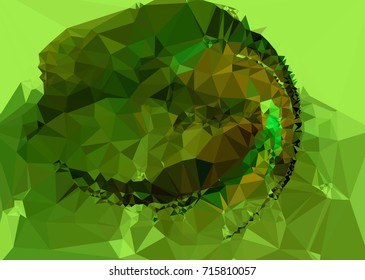 Geometric low polygonal background. Abstract mosaic backdrop in green color. Design element for book covers, presentations layouts, title backgrounds. Vector clip art.