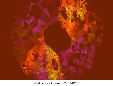 Geometric low polygonal background. Abstract mosaic backdrop in yellow color. Design element for book covers, presentations layouts, title backgrounds. Vector clip art.