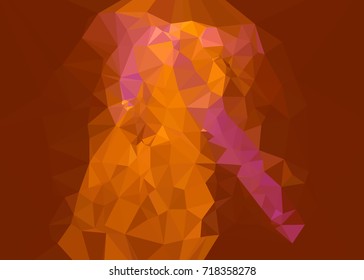 Geometric low polygonal background. Abstract mosaic backdrop in yellow color. Design element for book covers, presentations layouts, title backgrounds. Vector clip art.