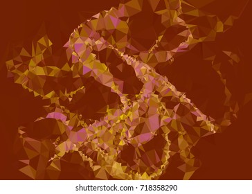 Geometric low polygonal background. Abstract mosaic backdrop in yellow color. Design element for book covers, presentations layouts, title backgrounds. Vector clip art.