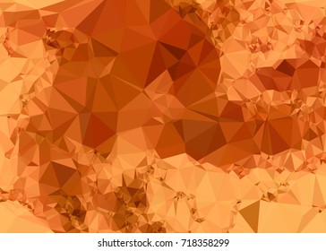 Geometric low polygonal background. Abstract mosaic backdrop in yellow color. Design element for book covers, presentations layouts, title backgrounds. Vector clip art.