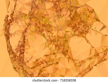 Geometric low polygonal background. Abstract mosaic backdrop in yellow color. Design element for book covers, presentations layouts, title backgrounds. Vector clip art.