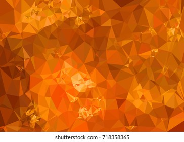 Geometric low polygonal background. Abstract mosaic backdrop in yellow color. Design element for book covers, presentations layouts, title backgrounds. Vector clip art.