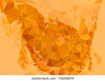 Geometric low polygonal background. Abstract mosaic backdrop in yellow color. Design element for book covers, presentations layouts, title backgrounds. Vector clip art.