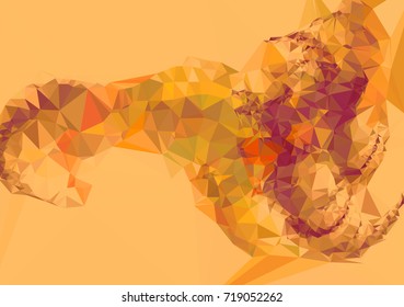 Geometric low polygonal background. Abstract mosaic backdrop in green color. Design element for book covers, presentations layouts, title backgrounds. Vector clip art.