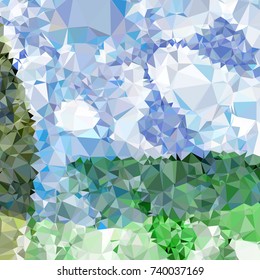 Geometric low polygonal background. Abstract mosaic backdrop. Design element for book covers, presentations layouts, title backgrounds. Vector clip art.