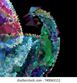Geometric low polygonal background. Abstract mosaic backdrop. Design element for book covers, presentations layouts, title backgrounds. Vector clip art.
