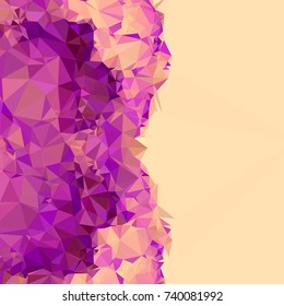 Geometric low polygonal background. Abstract mosaic backdrop. Design element for book covers, presentations layouts, title backgrounds. Vector clip art.