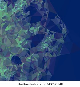 Geometric low polygonal background. Abstract mosaic backdrop. Design element for book covers, presentations layouts, title backgrounds. Vector clip art.