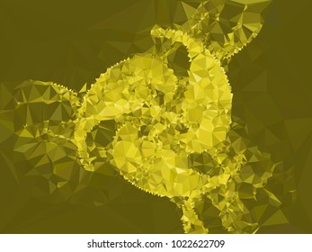 Geometric low polygonal background color toned. Design element for book covers, presentations layouts, title and page backgrounds. Vector clip art.