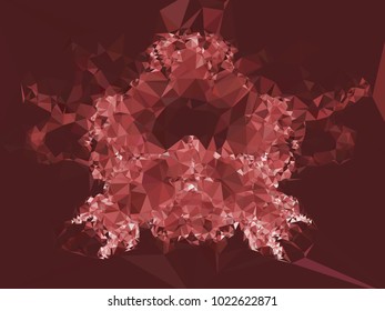 Geometric low polygonal background color toned. Design element for book covers, presentations layouts, title and page backgrounds. Vector clip art.