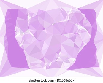 Geometric low polygonal background toned in violet color. Design element for book covers, presentations layouts, title and page backgrounds. Vector clip art.