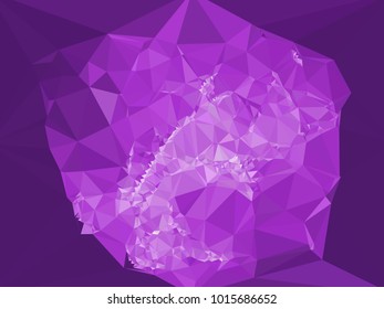 Geometric low polygonal background toned in violet color. Design element for book covers, presentations layouts, title and page backgrounds. Vector clip art.