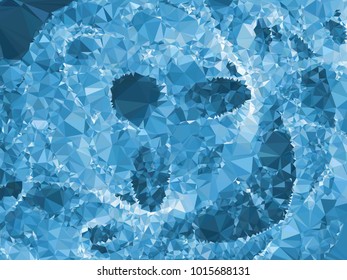 Geometric low polygonal background toned in blue color. Design element for book covers, presentations layouts, title and page backgrounds. Vector clip art.