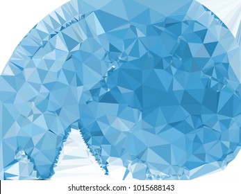 Geometric low polygonal background toned in blue color. Design element for book covers, presentations layouts, title and page backgrounds. Vector clip art.