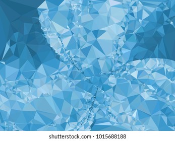 Geometric low polygonal background toned in blue color. Design element for book covers, presentations layouts, title and page backgrounds. Vector clip art.