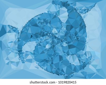 Geometric low polygonal background toned in blue color. Design element for book covers, presentations layouts, title and page backgrounds. Vector clip art.