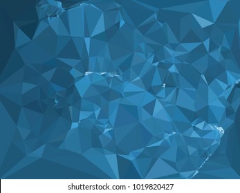 Geometric low polygonal background toned in blue color. Design element for book covers, presentations layouts, title and page backgrounds. Vector clip art.