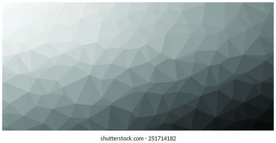 Geometric Low Polygonal Black And White Vector Background Texture.  Triangle, Low Poly Art. Polygonal Surface. 