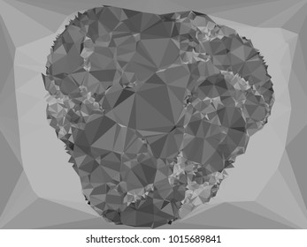 Geometric low polygonal grayscale background. Design element for book covers, presentations layouts, title and page backgrounds. Vector clip art.