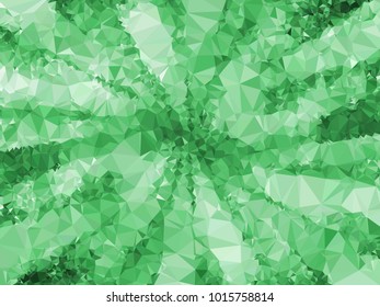 Geometric low polygonal green background. Design element for book covers, presentations layouts, title and page backgrounds. Vector clip art.