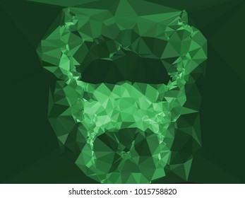 Geometric low polygonal green background. Design element for book covers, presentations layouts, title and page backgrounds. Vector clip art.